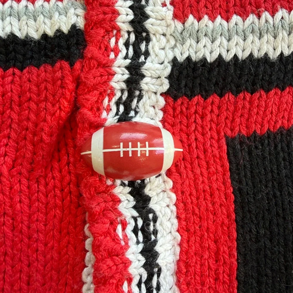 Vintage Birch Bros Ohio State Buckeyes Sweater Vest Mens‎ Large Football Buttons